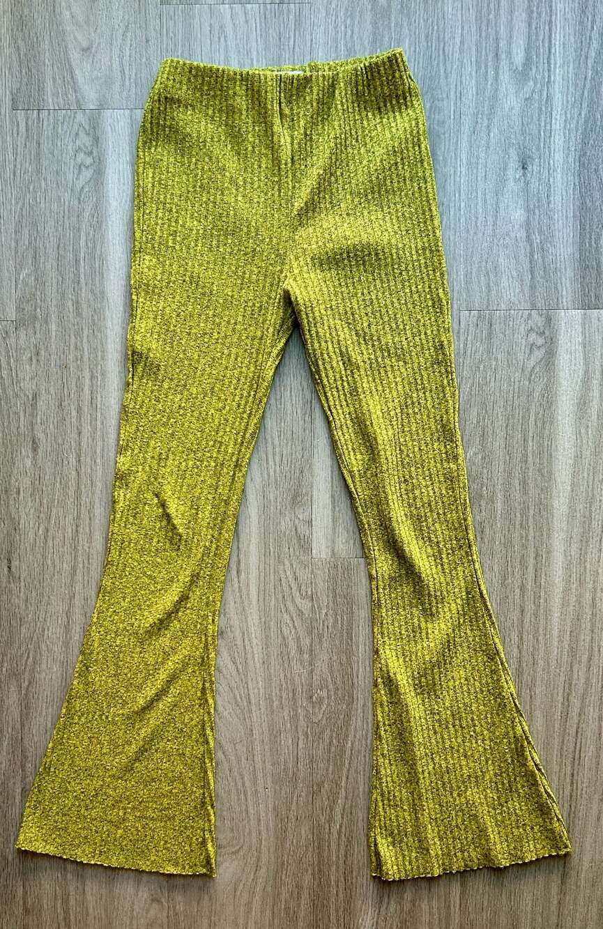 Urban Outfitters Rosie Ribbed Flare Pants Size S Green